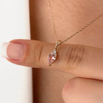 Özel  Tasarım  Morganite & Pırlanta Kolye