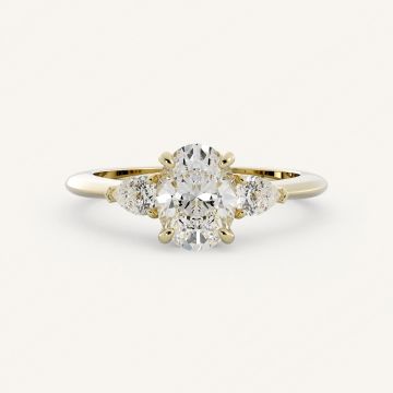 0.90 Karat Özel Tasarım Oval Pırlanta Yüzük