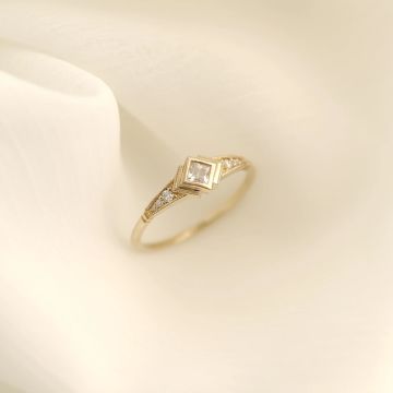 0.50 CT Özel Tasarım Prenses Pırlanta Yüzük