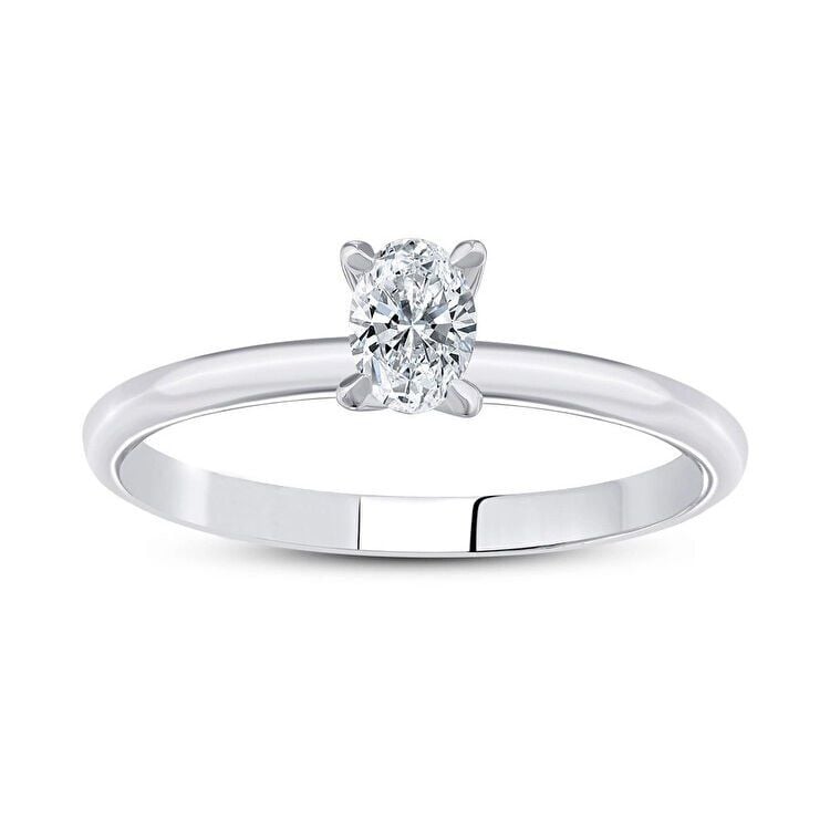 0.30 Karat Laboratuvar Oval Pırlanta Tektaş Yüzük