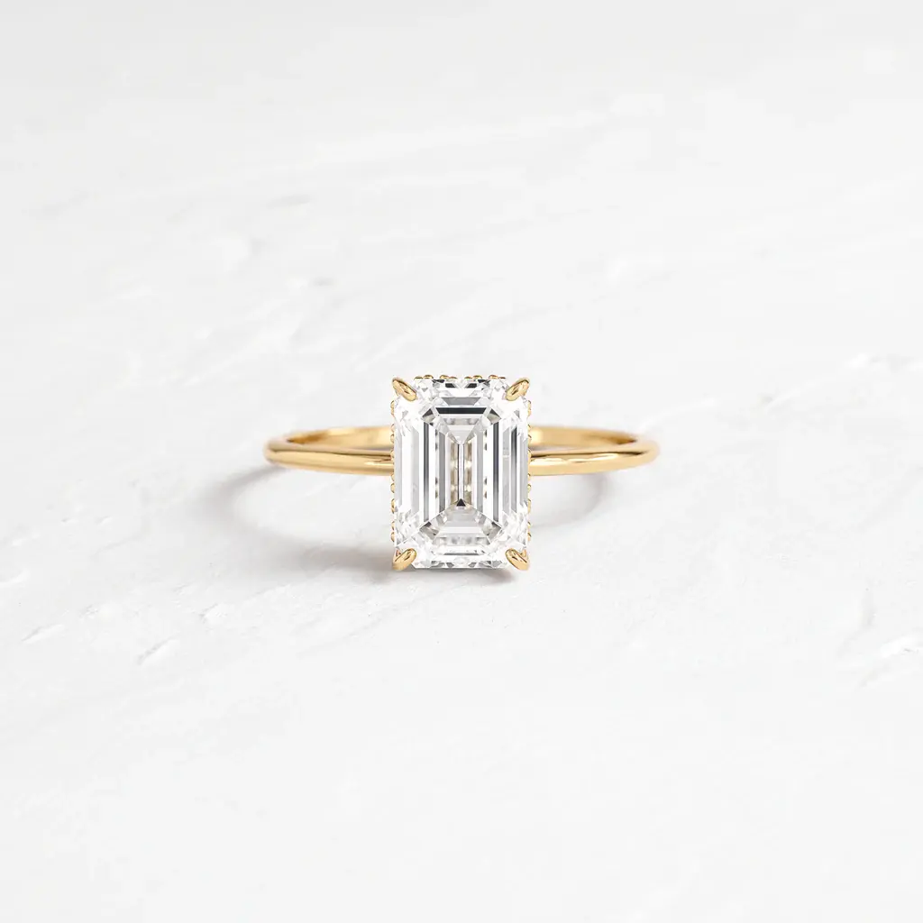 0.50 Karat Labaratuvar Emerald Pırlanta Yüzük